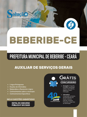 Apostila Prefeitura de Beberibe-CE 2025 - Auxiliar de Serviços Gerais - Imagem 3