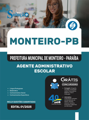 Apostila Prefeitura de Monteiro-PB 2025 - Agente Administrativo Escolar - Imagem 3