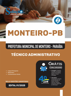 Apostila Prefeitura de Monteiro-PB 2025 - Técnico Administrativo - Imagem 3