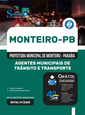 Apostila Prefeitura de Monteiro-PB 2025 em PDF - Agentes Municipais de Trânsito e Transporte - Imagem 1