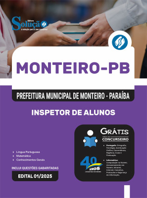 Apostila Prefeitura de Monteiro-PB 2025 - Inspetor de Alunos - Imagem 3