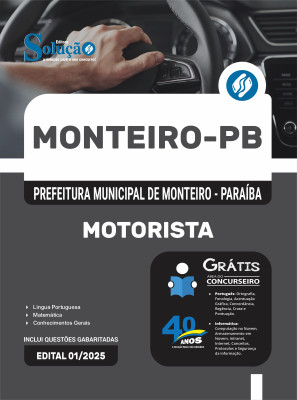 Apostila Prefeitura de Monteiro-PB 2025 - Motorista - Imagem 3