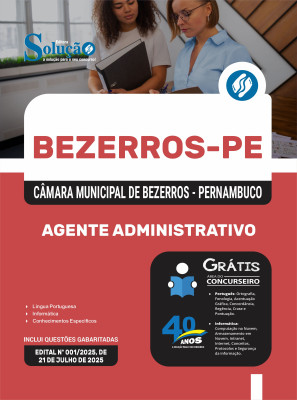Apostila Câmara de Bezerros-PE 2025 - Agente Administrativo - Imagem 3