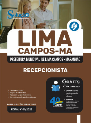 Apostila Prefeitura de Lima Campos-MA 2025 - Recepcionista - Imagem 3