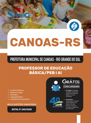 Apostila Prefeitura de Canoas-RS 2025 - Professor de Educação Básica/PEB I AI - Imagem 3