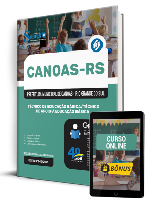 Apostila Prefeitura de Canoas-RS 2025 - Técnico de Educação Básica/Técnico de Apoio à Educação Básica - Imagem 1