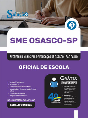 Apostila SME-Osasco-SP 2025 - Oficial de Escola - Imagem 3