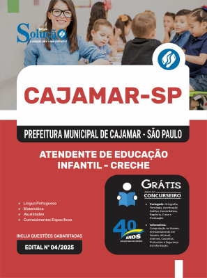 Apostila Prefeitura de Cajamar - SP em PDF 2025 - Atendente de Educação Infantil - Creche - Imagem 1