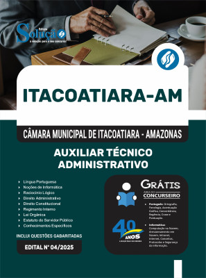 Apostila Câmara de Itacoatiara-AM 2025 - Auxiliar Técnico Administrativo - Imagem 3