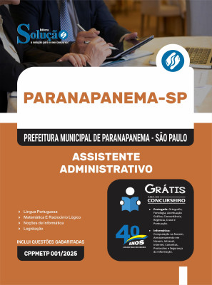 Apostila Prefeitura de Paranapanema-SP 2025 - Assistente Administrativo - Imagem 3