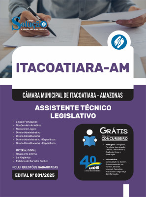 Apostila Câmara de Itacoatiara-AM 2025 - Assistente Técnico Legislativo - Imagem 3