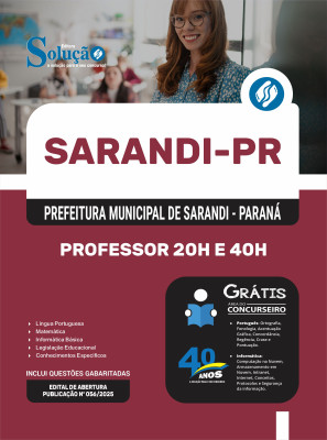Apostila Prefeitura de Sarandi-PR 2025 - Professor 20h e 40h - Imagem 3
