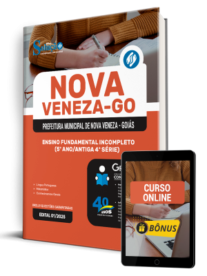 Apostila Prefeitura de Nova Veneza-GO 2025 - Ensino Fundamental Incompleto (5º Ano/Antiga 4ª Série) - Imagem 1