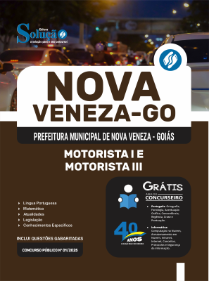 Apostila Prefeitura de Nova Veneza-GO 2025 - Motorista I e Motorista III - Imagem 3