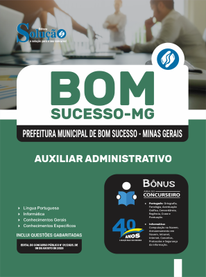 Apostila Prefeitura de Bom Sucesso-MG 2025 - Auxiliar Administrativo - Imagem 3