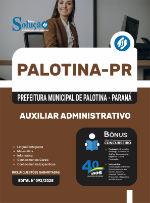 Apostila Prefeitura de Palotina-PR 2025 - Auxiliar Administrativo - Imagem 3