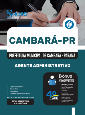 Apostila Prefeitura de Cambará-PR 2025 - Agente Administrativo - Imagem 3