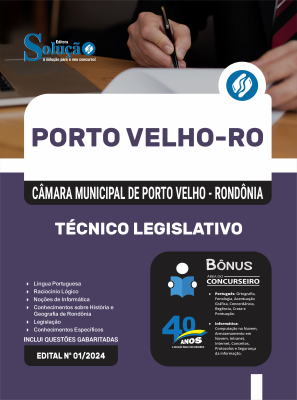 Apostila Câmara de Porto Velho - RO 2025 - Técnico Legislativo - Imagem 3