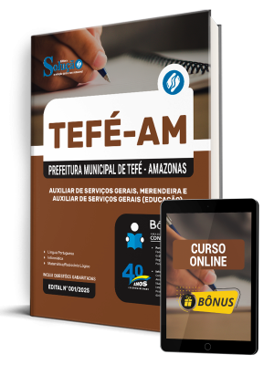 Apostila Prefeitura de Tefé-AM 2025 - Auxiliar de Serviços Gerais, Merendeira e  Auxiliar de Serviços Gerais (Educação) - Imagem 1
