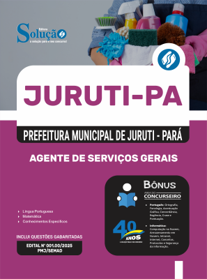Apostila Prefeitura de Juruti - PA 2025 - Agente de Serviços Gerais - Imagem 3