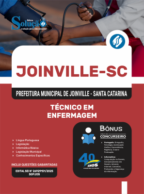 Apostila Prefeitura de Joinville-SC 2025 - Técnico Em Enfermagem - Imagem 3