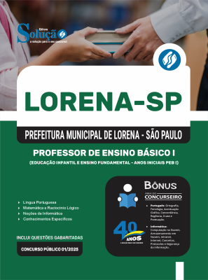 Apostila Prefeitura de Lorena em PDF - SP - Professor de Ensino Básico I (Educação infantil e Ensino Fundamental - anos iniciais PEB I) - Imagem 1