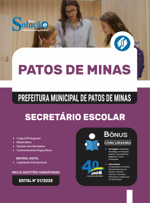 Apostila SME Patos de Minas-MG 2025 - Secretário Escolar - Imagem 3