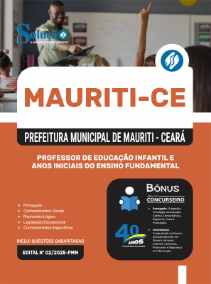 Apostila Prefeitura de Mauriti-CE 2025 - Professor De Educação Infantil e Anos Iniciais Do Ensino Fundamental - Imagem 3