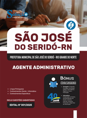 Apostila Prefeitura de São José do Seridó-RN 2025 - Agente Administrativo - Imagem 3