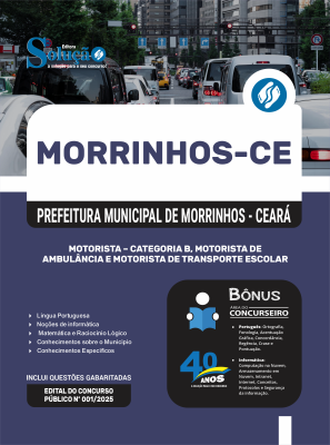 Apostila Prefeitura de Morrinhos-CE 2025 - Motorista – Categoria B, Motorista De Ambulância e Motorista De Transporte Escolar - Imagem 3