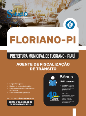 Apostila Prefeitura de Floriano-PI 2025 - Agente de Fiscalização de Trânsito - Imagem 3