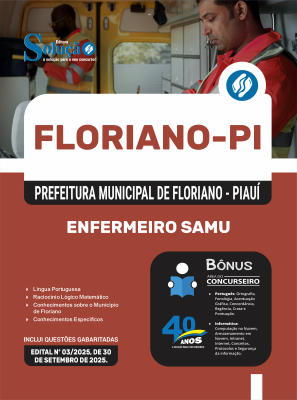 Apostila Prefeitura de Floriano-PI 2025 - Enfermeiro SAMU - Imagem 3