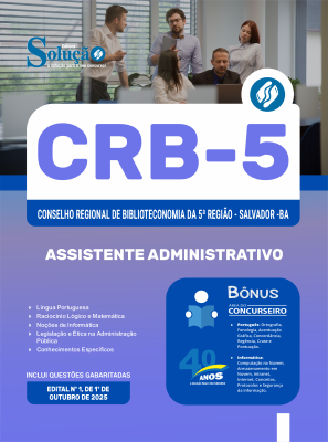 Apostila CRB-5 2025 - Assistente Administrativo - Imagem 3