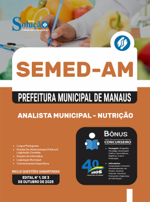 Apostila SEMED-AM 2025 - Analista Municipal - Nutrição - Imagem 3