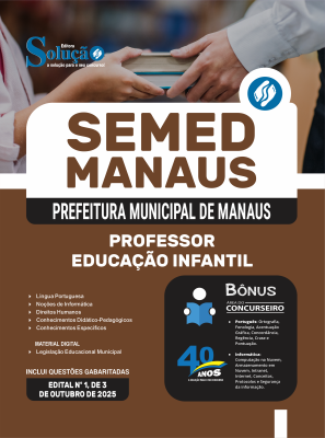 Apostila SEMED MANAUS 2025 - Professor - Educação Infantil - Imagem 3