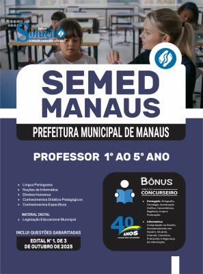 Apostila SEMED MANAUS 2025 - Professor - 1º ao 5º Ano - Imagem 3