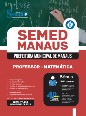 Apostila SEMED MANAUS 2025 - Professor - Matemática - Imagem 3