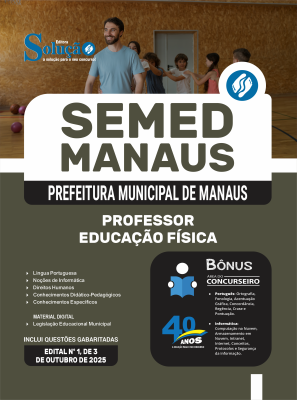 Apostila SEMED MANAUS 2026 em PDF - Professor - Educação Física - Imagem 1