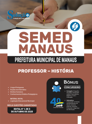 Apostila SEMED MANAUS 2026 em PDF - Professor - História - Imagem 1