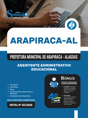 Apostila Prefeitura de Arapiraca - AL 2025 - Assistente Administrativo Educacional - Imagem 3