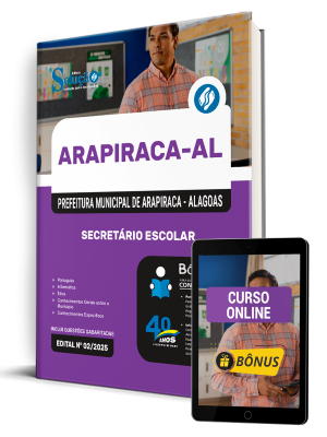 Apostila Prefeitura de Arapiraca - AL 2025 - Secretário Escolar - Imagem 1