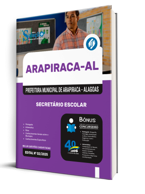 Apostila Prefeitura de Arapiraca - AL 2025 - Secretário Escolar - Imagem 2