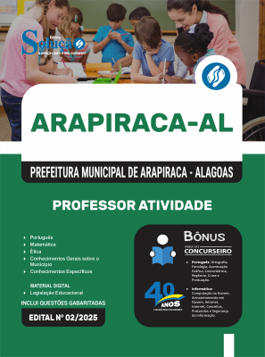 Apostila Prefeitura de Arapiraca - AL 2025 - Professor Atividade - Educação Infantil e Anos Iniciais - Imagem 3