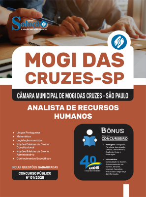 Apostila Câmara de Mogi das Cruzes - SP em PDF 2025 - Analista de Recursos Humanos - Imagem 1