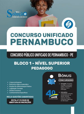 Apostila Concurso Unificado Pernambuco 2025 - Bloco 1 - Nível Superior - Pedagogo - Imagem 3