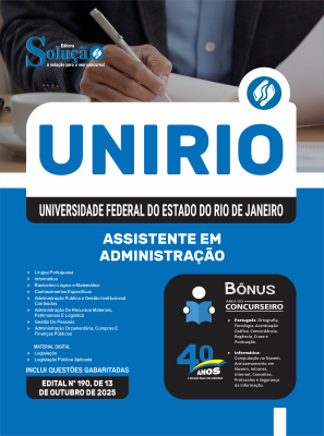 Apostila UNIRIO em PDF 2025 - Assistente em Administração - Imagem 1