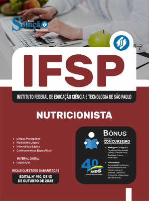 Apostila IFSP 2025 em PDF - Nutricionista - Imagem 1