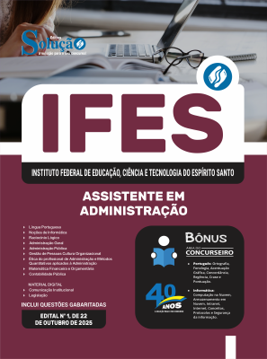 Apostila IFES em PDF 2025 - Assistente em Administração - Imagem 1