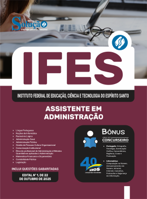 Apostila IFES 2026 em PDF - Assistente em Administração - Imagem 1