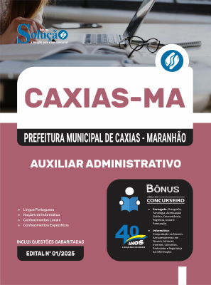 Apostila Prefeitura de Caxias - MA em PDF 2026 - Auxiliar Administrativo - Imagem 1